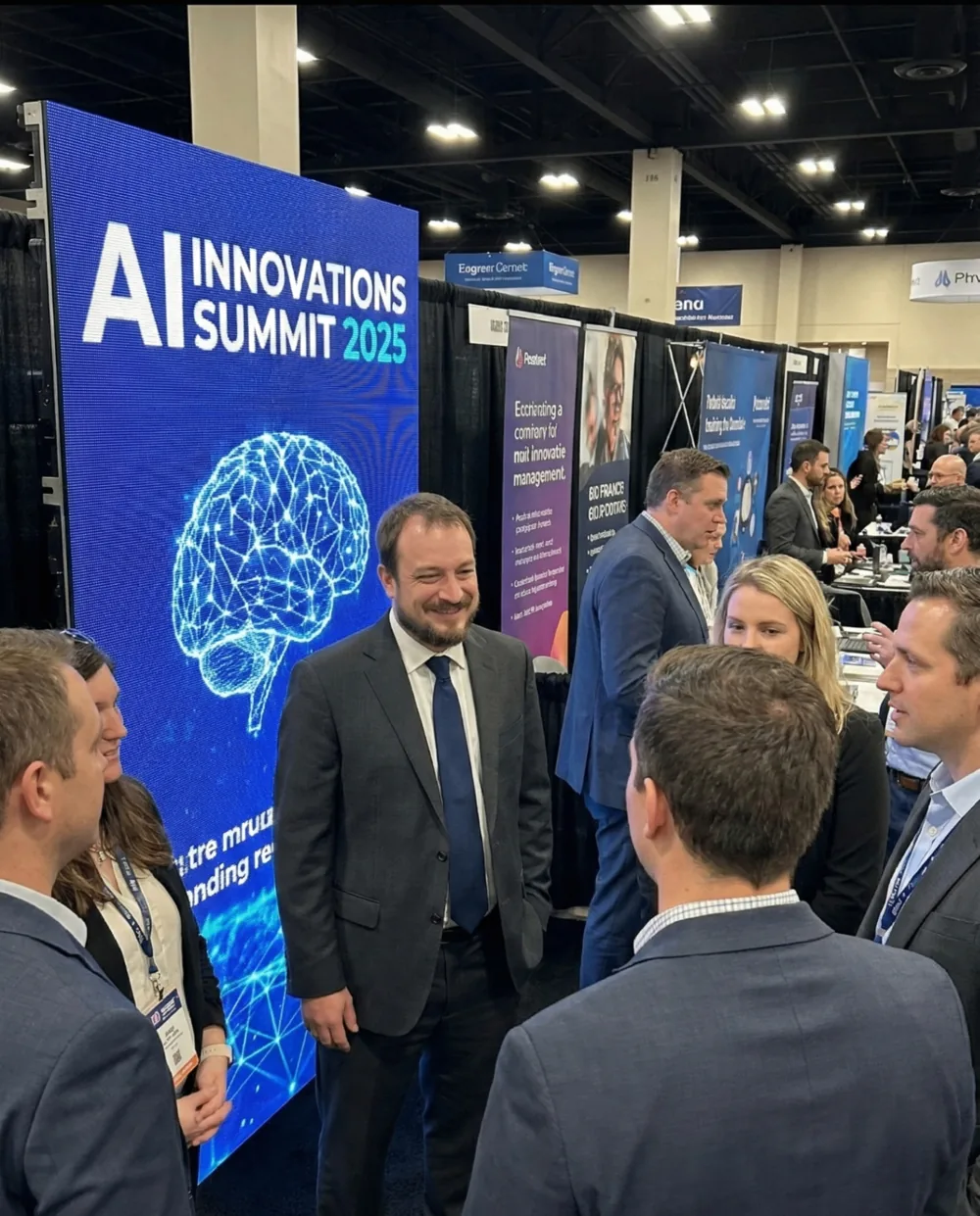 Alex Lamy at an AI conference